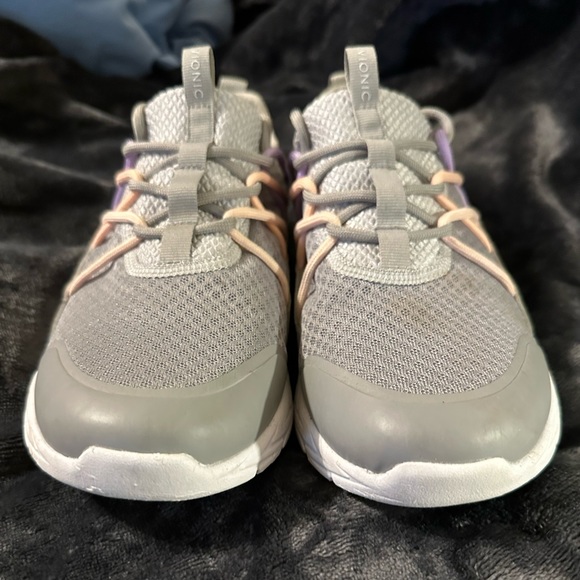 Vionic Zeliya Gray Lilac Peach Pink Orthotic Walking Fabric Lace Up Shoes 9.5 Wd - Picture 4 of 15
